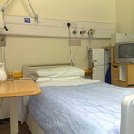A bed in a hospital